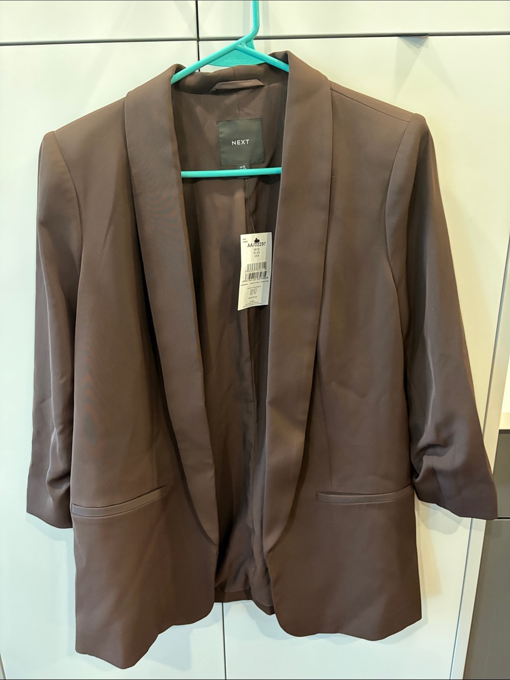 Next Chocolate Brown Relaxed Ruched Sleeve Blazer